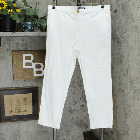 Nautica Women's Tencel Ankle Pants Ivory 12