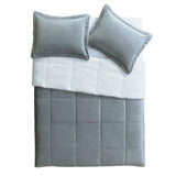 VCNY Micromink Sherpa Queen Size 3-Piece Comforter Set Charcoal Grey