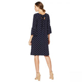 Nina Leonard Women's Plus Size Bell Sleeve Printed Trapeze Dress