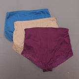 Rhonda Shear Women's 3 Pack Smooth Pinup Brief Panties With Lace Trim