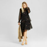 Who What Wear Women's Asymmetric Hem Dress Black Large