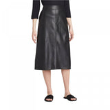 Prologue Women's Faux Leather A-Line Midi Skirt