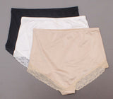 Rhonda Shear Plus Size 3 Pack Smooth Pinup Brief With Lace Trim