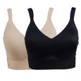 Rhonda Shear 2 Pack Molded Cup Bra With Mesh Back Detail Nude/Black 1X