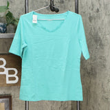 Lemon Way Women's Scalloped Edge Slub Knit T-Shirt