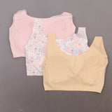 Rhonda Shear 3 Pack Body Bras With Removable Pads Pink Large