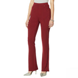 DG2 by Diane Gilman Pull On Stretch Ponte Boot Cut Pants Wine Medium Tall