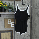 Art Class Girls' Rib Knit Romper Black S