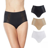 Rhonda Shear Women's Plus Size 3 Pack Mesh Detail Brief Panties