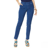 Lemon Way Women's Wonder Stretch Knit Denim Jeans Blue 2