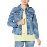 DG2 by Diane Gilman Women's Plus Size Frayed Hem Denim Jean Jacket
