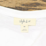Style & Co. Women's Henley Tie Front Tank Top. 100093393MS White XS