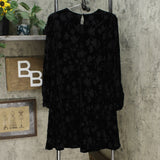 Calvin Klein Women's Plus Size Puff Sleeve Burnout Print Dress