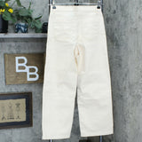 DG2 by Diane Women's Embroidered Applique Wide Leg Jeans Cream 2 TALL