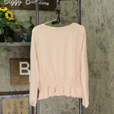 Who What Wear Women's Crew Neck Smocked Waist Knit Sweatshirt