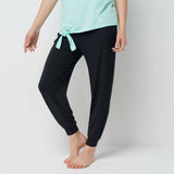 AnyBody Women's Cozy Knit Ribbed Jogger Pants Black Large