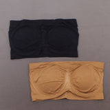 Rhonda Shear 2 Pack Underwire Bandeau Bras Black/ Caramel Large
