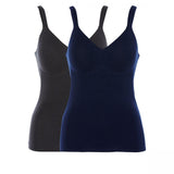 Rhonda Shear Women's Plus Size 2 Pack Cotton Molded Cup Camisoles