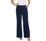 Susan Graver Women's City Stretch Zip Front Pants. A343090 Navy 4