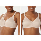Bali 2 PACK Double Support Soft Touch Wirefree Bras Taupe Taupe 42C