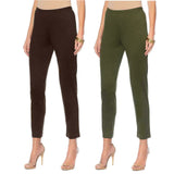 Slinky Brand Women's LOT OF 2 Knit Ponte Skinny Pants