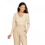 A New Day Women's Rib Cuff V-Neck Pullover Sweater