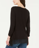Style & Co. Women's V-Neck Asymmetrical Chiffon-Hem Tunic Top