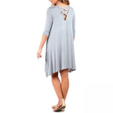 Mother Bee Apparel Mother Bee Maternity Cross Weave Back Dress Blue Gray Large