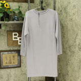 Prologue Women's Long Sleeve Boxy Crewneck Textured Dress