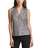 Calvin Klein Women's Sleeveless V-Neck Sequin Blouse