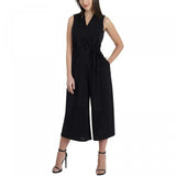 Sandra Darren Women's Belted Crop Jumpsuit With Pockets