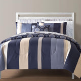 Fairfield Square Collection Reversible 12-Piece Full Comforter Set Navy Blue