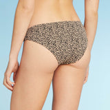 Shade & Shore Women's Animal Print Cheeky Bikini Swim Bottom Medium