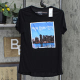 Modern Lux Women's Short Sleeve Crewneck New York Photo Graphic T-Shirt Black L