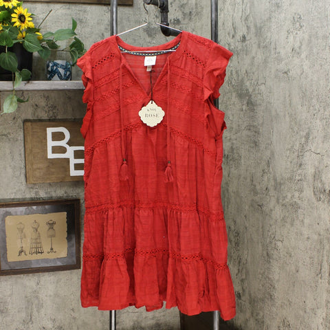 knox rose short sleeve dress Womens Knox Rose Ballon Sleeve Short Sleeve Tiered Wrap Dress M