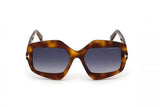 Tom Ford Women's Geometric Sunglasses Blonde Havana Brown / Blu grad 55/19/140