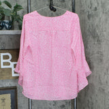 Belle by Kim Gravel Women's Flutter Sleeve V-Neck Blouse
