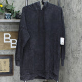 BP. Women's Plus Size Washed Long Sleeve Hooded Sweatshirt Dress Black 3X