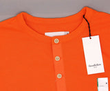 Goodfellow Men's Heavyweight Long-Sleeve Thermal Henley Shirt Small Orange