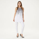 NWT Lisa Rinna Collection Sleeveless Reverse Border Print Tunic Top. A305092 XL