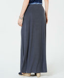 Style & Co. Women's Drawstring Maxi Skirt Gray Small