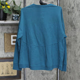 All in Motion Womens French Terry Modern Crewneck Sweatshirt Teal Blue XXL