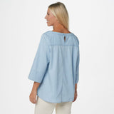 Joan Rivers Women's Lightweight Denim Popover Top