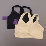 Yummie 2 Pack Cross Back Wireless Bras With Removable Pads Black/ Frappe 1X/2X