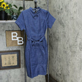 Brooke Shields Women's Timeless Short-Sleeve Denim Shirt Dress