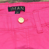 IMAN Womens Illusion Denim Pull On Bootcut Jeans Pink 2P