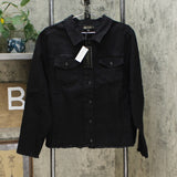 DG2 by Diane Gilman Women's Plus Size Frayed Hem Denim Jacket
