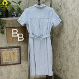 DG2 by Diane Gilman Women's Patterned Chambray Duster Shirt Dress