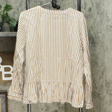 Denim & Co. Women's Yarn Dyed Striped Peplum Jacket