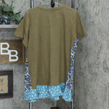NWT LOGO by Lori Goldstein Classic French Terry Top Woven Panels Plus 2X